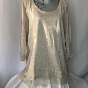 Lane Bryant Beige Lace Bottom Tunic